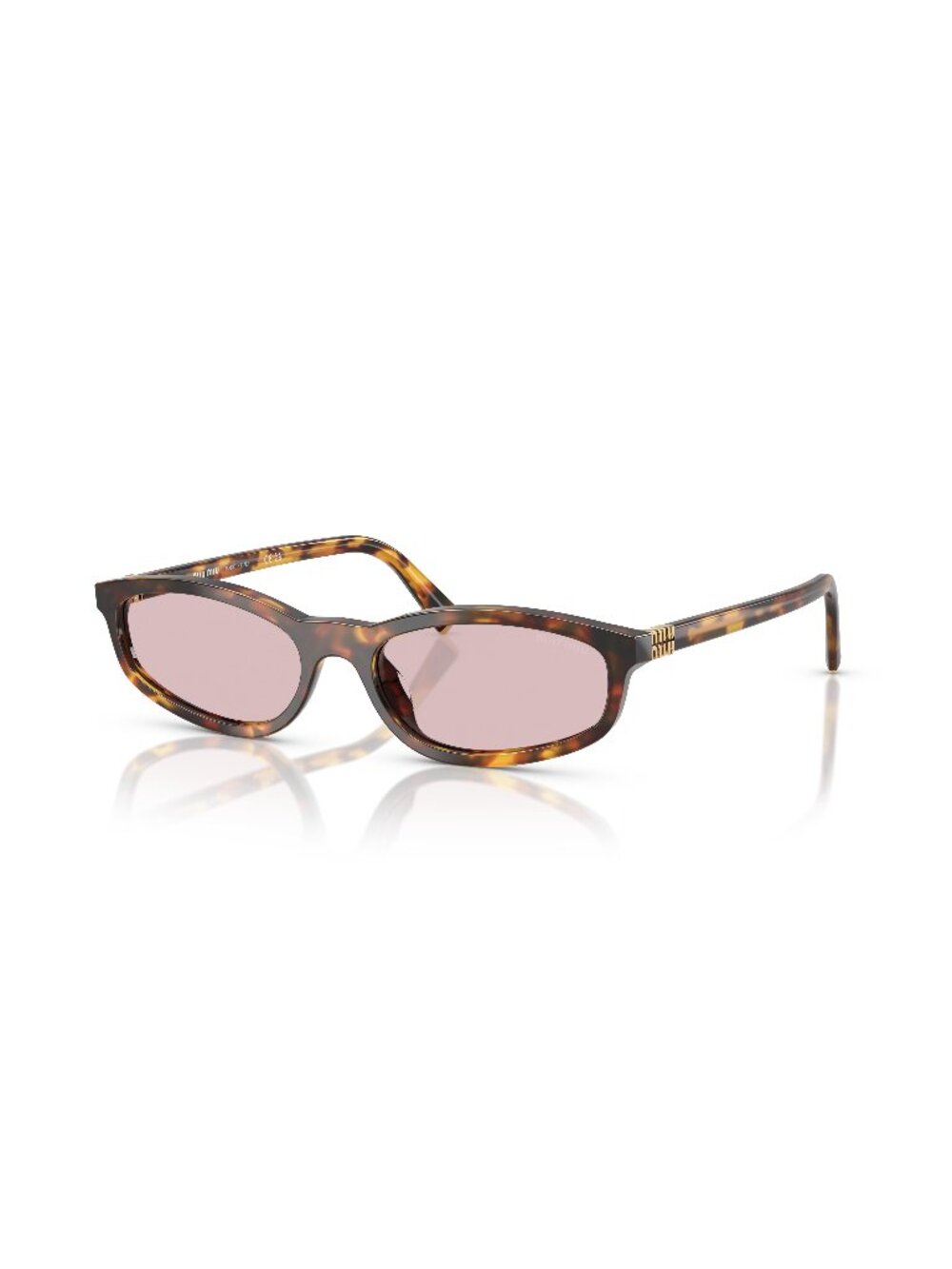 New Miu Miu Women's Sunglasses Havana Aviator Pink Lens Acetate Frame MU A06S 54